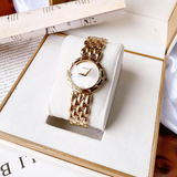  Shop Authentic Versace V-Flare Quartz Silver Dial Gold Steel Strap Watch for Women - VEBN00818 - Luxxuri