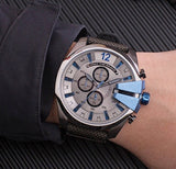  Shop Authentic Diesel Mega Chief Chronograph Black Dial Black Leather Strap Watch For Men - DZ4500 - Luxxuri