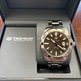  Shop Authentic Tag Heuer Aquaracer Calibre 5 Automatic Sunray Brown Dial Silver Steel Strap Watch for Men - WAY2018.BA0927 - Luxxuri