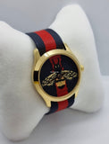  Shop Authentic Gucci G Timeless Bee Red & Blue Dial Red Two Tone Nylon Strap Watch For Men - YA1264061 - Luxxuri