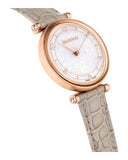  Shop Authentic Swarovski Crystalline Wonder Silver Dial Beige Leather Strap Watch for Women - 5656899 - Luxxuri