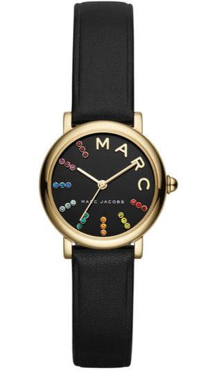  Shop Authentic Marc Jacobs Roxy Black Dial Black Leather Strap Watch for Women - MJ1592 - Luxxuri