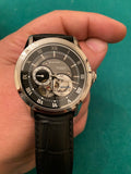  Shop Authentic Bulova BVA Classic Automatic Silver Dial Black Leather Strap Watch for Men - 96A135 - Luxxuri
