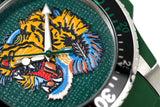  Shop Authentic Gucci Dive Tiger Green Dial Green Rubber Strap Watch For Men - YA136316 - Luxxuri