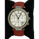  Shop Authentic Michael Kors Parker Silver Dial Red Leather Strap Watch for Women - MK2278 - Luxxuri