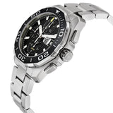  Shop Authentic Tag Heuer Aquaracer Calibre 16 Day-Date Black Dial Silver Steel Strap Watch for Men - CAY211A.BA0927 - Luxxuri