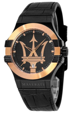  Shop Authentic Maserati Potenza Quartz Black Dial Black Leather Strap Watch For Men - R8851108032 - Luxxuri