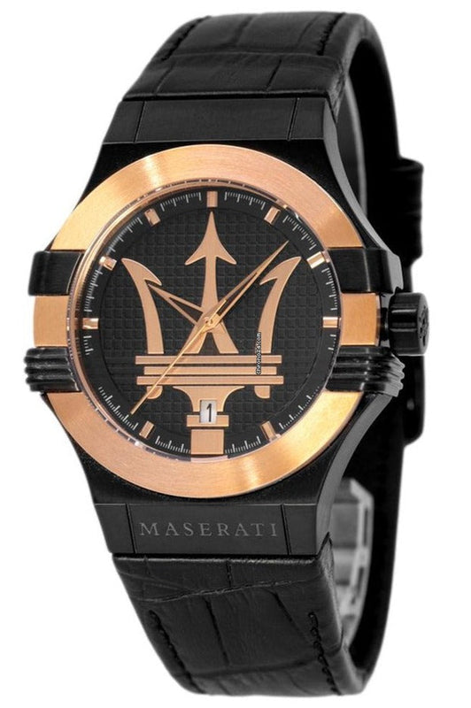  Shop Authentic Maserati Potenza Quartz Black Dial Black Leather Strap Watch For Men - R8851108032 - Luxxuri