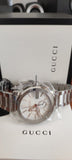 Shop Authentic Gucci G Chrono Chronograph Silver Dial Silver Steel Strap Watch For Men - YA101201 - Luxxuri