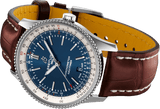  Shop Authentic Breitling Navitimer 1 Automatic 41mm Blue Dial Brown Leather Strap Mens Watch - A17326211C1P1 - Luxxuri