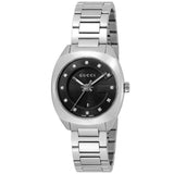  Shop Authentic Gucci GG2570 Diamonds Black Dial Silver Steel Strap Watch For Women - YA142503 - Luxxuri