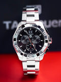  Shop Authentic Tag Heuer Aquaracer Chronograph Black Dial Silver Steel Strap Watch for Men - CAY1110.BA0927 - Luxxuri
