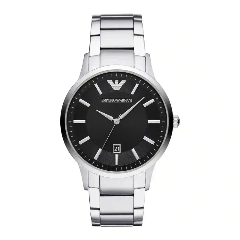  Shop Authentic Emporio Armani Renato Quartz Black Dial Silver Steel Strap Watch For Men - AR11181 - Luxxuri