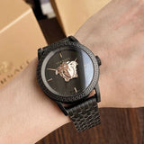  Shop Authentic Versace Palazzo Empire Quartz Black Dial Black Steel Strap Watch For Men - VEDB00518 - Luxxuri