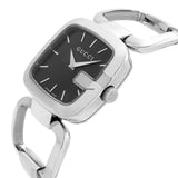  Shop Authentic Gucci G Gucci Black Dial Silver Steel Strap Watch For Women - YA125407 - Luxxuri