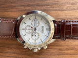  Shop Authentic Hugo Boss Ikon White Dial Brown Leather Strap Watch for Men - 1513175 - Luxxuri