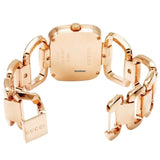  Shop Authentic Gucci G Gucci Diamonds Black Dial Rose Gold Steel Strap Watch For Women - YA125409 - Luxxuri