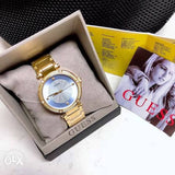  Shop Authentic Guess Park Avenue Blue Dial Gold Steel Strap Watch For Women - W0695L2 - Luxxuri