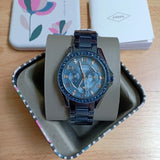  Shop Authentic Fossil Riley Quartz Blue Dial Blue Steel Strap Watch for Women - ES4294 - Luxxuri