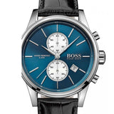  Shop Authentic Hugo Boss Jet Blue Dial Black Leather Strap Watch for Men - 1513283 - Luxxuri