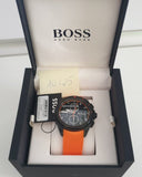  Shop Authentic Hugo Boss Volane Black Dial Orange Silicone Strap Watch for Men - 1513957 - Luxxuri