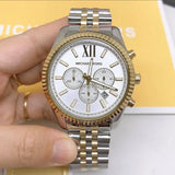  Shop Authentic Michael Kors Lexington Silver Dial Two Tone Steel Strap Watch for Men - MK8344 - Luxxuri