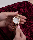  Shop Authentic Guess Crystalline Diamonds Gold Dial Gold Steel Strap Watch for Women - GW0114L2 - Luxxuri