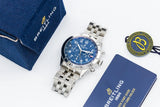  Shop Authentic Breitling Super Avi B04 Chronograph GMT 46 Tribute to Vought F4U Corsair Blue Dial Silver Steel Strap Watch for Men - AB04451A1C1A1 - Luxxuri