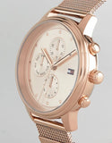  Shop Authentic Tommy Hilfiger Blake Chronograph Rose Gold Dial Rose Gold Mesh Bracelet Watch For Women - 1781907 - Luxxuri