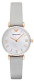  Shop Authentic Emporio Armani Gianni T Bar Quartz Mother of Pearl Dial White Leather Strap Watch For Women - AR1965 - Luxxuri