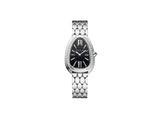  Shop Authentic Bvlgari Serpenti Seduttori Diamonds Black Dial Silver Steel Strap Watch for Women - SERPENTI103449 - Luxxuri