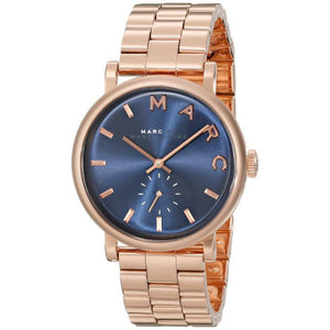  Shop Authentic Marc Jacobs Baker Navy Blue Dial Rose Gold Steel Strap Watch for Women - MBM3332 - Luxxuri
