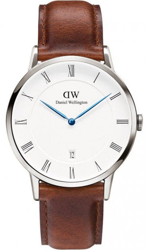  Shop Authentic Daniel Wellington Dapper St Mawes White Dial Brown Leather Strap Watch For Men - DW00100087 - Luxxuri