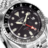  Shop Authentic Seiko 5 Sports Automatic GMT Black Dial Silver Steel Strap Watch For Men - SSK001K1 - Luxxuri