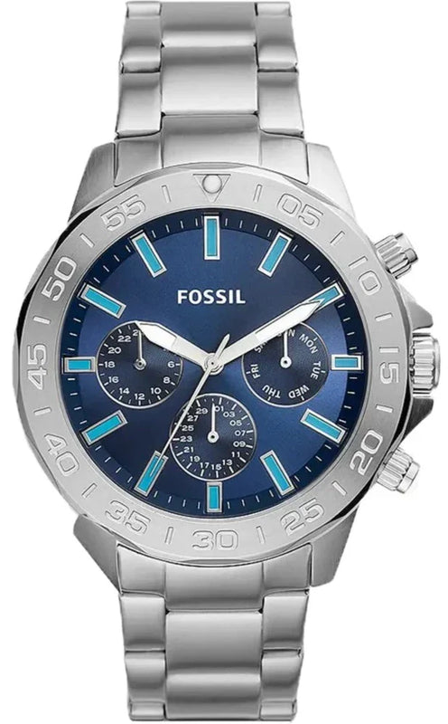  Shop Authentic Fossil Bannon Multifunction Blue Dial Silver Steel Strap Watch for Men - BQ2503 - Luxxuri