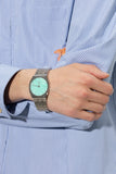  Shop Authentic Gucci 25H Quartz Turquoise Dial Silver Steel Strap Watch For Women - YA163409 - Luxxuri