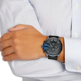  Shop Authentic Diesel Mega Chief Chronograph Black Dial Black Leather Strap Watch For Men - DZ4500 - Luxxuri