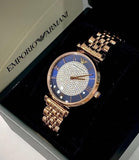  Shop Authentic Emporio Armani Gianni T-Bar Quartz Crystals Black Dial Gold Steel Strap Watch For Women - AR11423 - Luxxuri