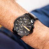  Shop Authentic Armani Exchange Hampton Chronograph Black Dial Black Steel Strap Watch For Men - AX2164 - Luxxuri