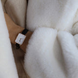  Shop Authentic Daniel Wellington Quadro White Dial Black Leather Strap Watch For Women - DW00100434 - Luxxuri