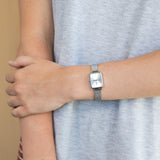  Shop Authentic Daniel Wellington Quadro Unitone Silver Dial Silver Mesh Strap Watch For Women - DW00100486 - Luxxuri
