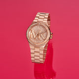  Shop Authentic Michael Kors Lennox Three Hand Rose Gold Dial Rose Gold Steel Strap Watch For Women - MK7230 - Luxxuri