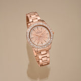  Shop Authentic Michael Kors Liliane Three Hand Rose Gold Dial Rose Gold Steel Strap Watch For Women - MK4651 - Luxxuri