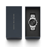  Shop Authentic Daniel Wellington Iconic Chronograph Link Black Dial Silver Steel Strap Watch For Men  - DW00100645 - Luxxuri