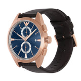  Shop Authentic Emporio Armani Claudio Chronograph Blue Dial Brown Leather Strap Watch For Men - AR11554 - Luxxuri