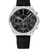  Shop Authentic Tommy Hilfiger Ari Diamonds Black Dial Black Leather Strap Watch for Women - 1781981 - Luxxuri