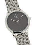  Shop Authentic Calvin Klein Minimal Grey Dial Silver Mesh Bracelet Watch for Women - K3M2212X - Luxxuri