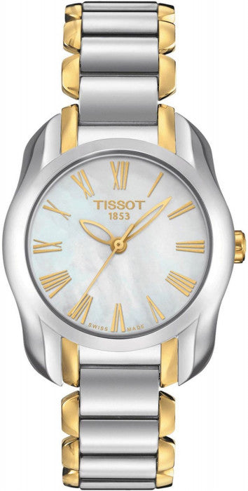  Shop Authentic Tissot T Wave Mother of Pearl Dial Two Tone Steel Strap Watch for Women - T023.210.22.117.00 - Luxxuri
