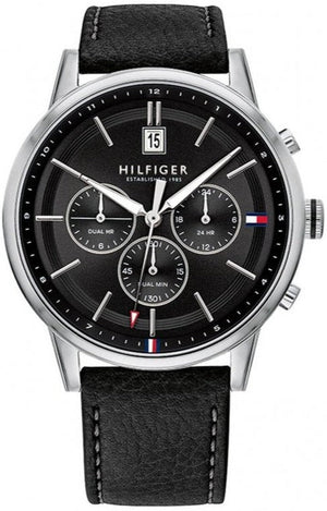  Shop Authentic Tommy Hilfiger Kyle Quartz Black Dial Black Leather Strap Watch for Men - 1791630 - Luxxuri