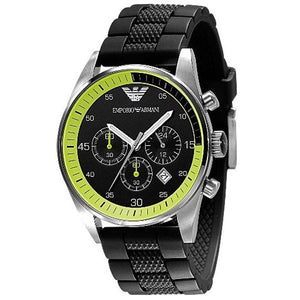  Shop Authentic Emporio Armani Chronograph Black Dial Black Rubber Strap Watch For Men - AR5865 - Luxxuri